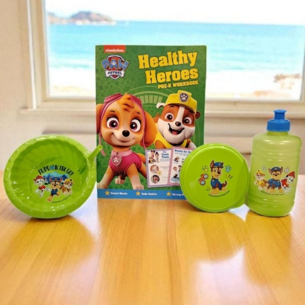 Nickelodeon Paw Patrol Sippy Bowl Water Bottle Snack Container & Learning book‎